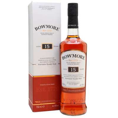 Виски Bowmore 15 years old Sherry Cask Finish Single Malt Islay in gift box 0,70 л фото