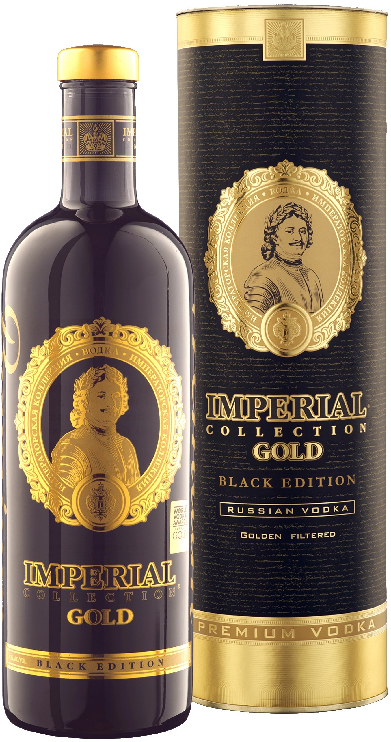 Водка Imperial Collection Gold Black Edition in tube 1 л фото