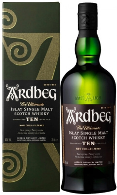 Виски Ardbeg 10 years old Single Malt Islay in gift box 0,75 л фото