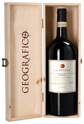 Вино Красное Сухое Geografico La Pevera Toscana in gift box 2020 1,5 л фото