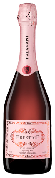 Вино игристое Розовое Полусухое Palavani Prestige Rose Semi-Dry 2021 0,75 л фото