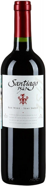 Вино Красное Полусладкое Undurraga Santiago 1541 Red Semi Sweet Valle Central 0,75 л фото
