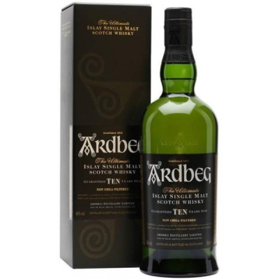 Виски Ardbeg 10 years old Single Malt Islay in gift box 0,7 л фото