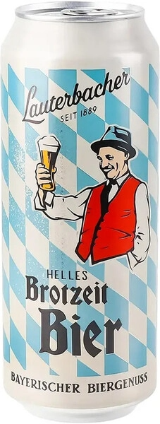 Пиво Светлое Lauterbacher Helles Brotzeit Bier in can 0,5 л фото