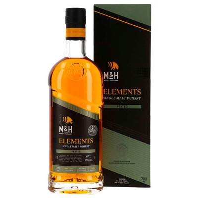 Виски M&H Elements Single Malt Peated in gift box 0,7 л фото