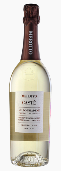 Вино игристое Белое Сухое Merotto Caste Valdobbiadene Prosecco Superiore Extra Dry 2023 0,75 л фото