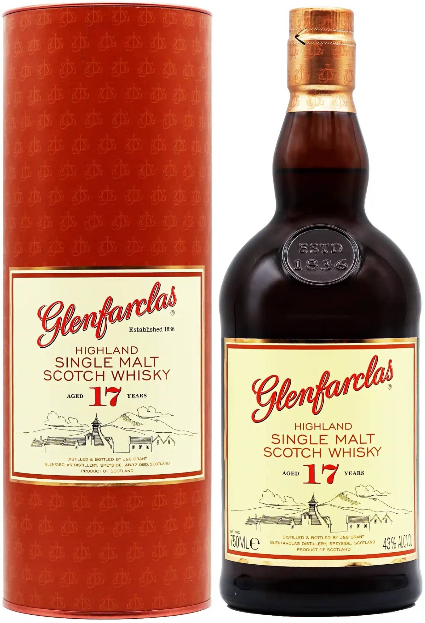 Виски Glenfarclas 17 years old Single Malt Speyside in tube 0,7 л фото