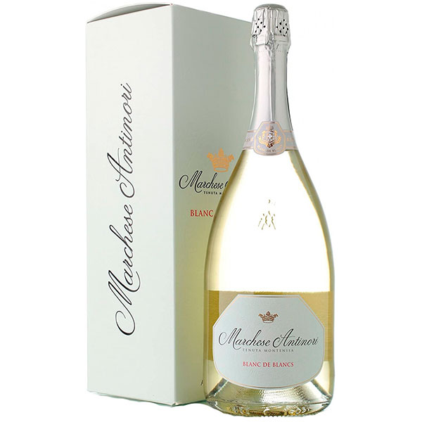 Вино игристое Белое Брют Marchese Antinori Blanc de Blancs Franciacorta Brut in gift box 1,5 л фото