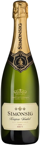 Вино игристое Белое Брют Simonsig Kaapse Vonkel Cap Classique Brut 2024 0,75 л фото