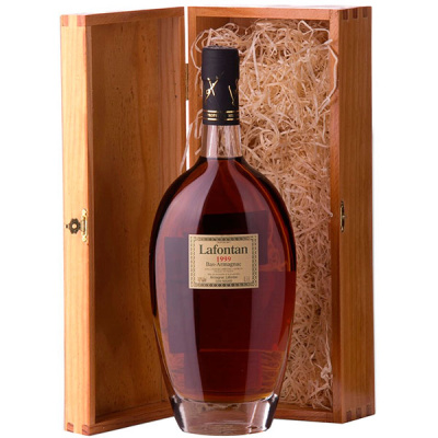 Арманьяк Lafontan Millesime Bas-Armagnac in wooden box 1999 0,70 л фото