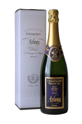 Вино игристое Белое Брют Arlaux Brut Grande Cuvée Premier Cru Champagne in gift box 2019 0,75 л фото