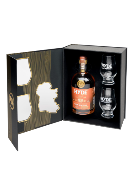 Виски Hyde №8 Stout Cask Finished Irish Whiskey with 2 glasses in gift box 0,7 л фото