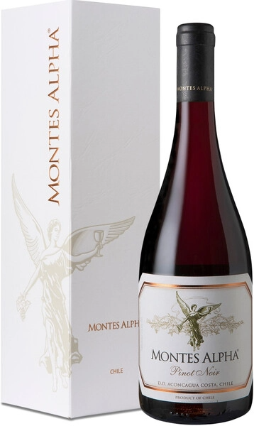 Вино Красное Сухое Montes Alpha Pinot Noir Aconcagua Costa in gift box 2022 0,75 л фото