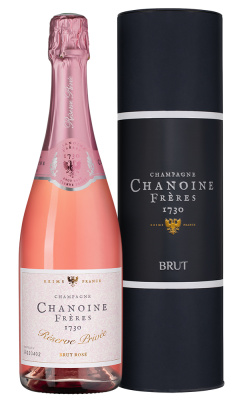 Вино игристое Розовое Брют Chanoine Freres Brut Rose Champagne in gift box 2021 0,75 л фото