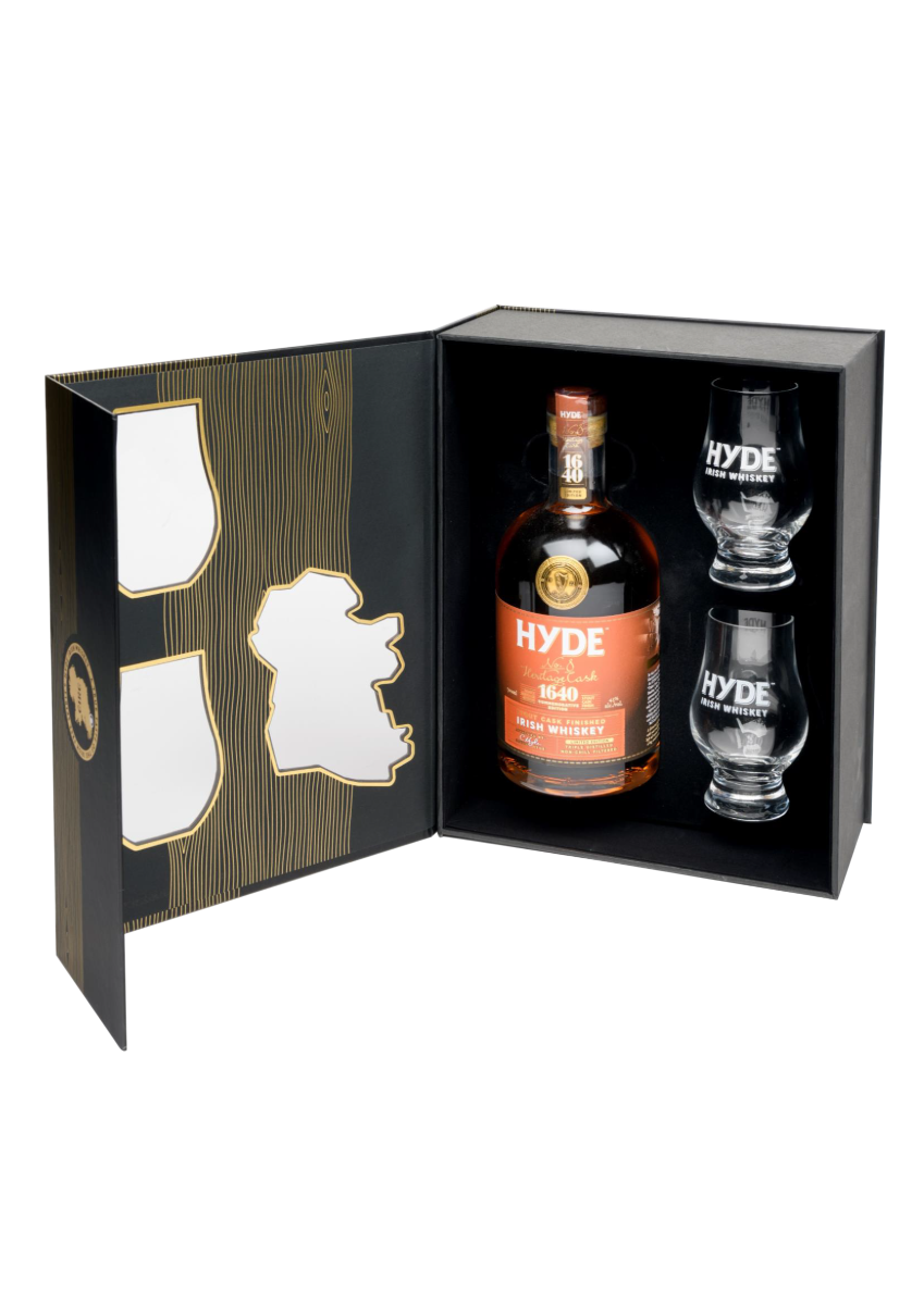Виски Hyde №8 Stout Cask Finished Irish Whiskey with 2 glasses in gift box 0,7 л фото