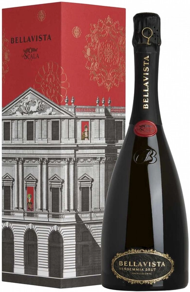 Вино игристое Белое Брют Bellavista La Scala Franciacorta Brut in gift box 2020 0,75 л фото