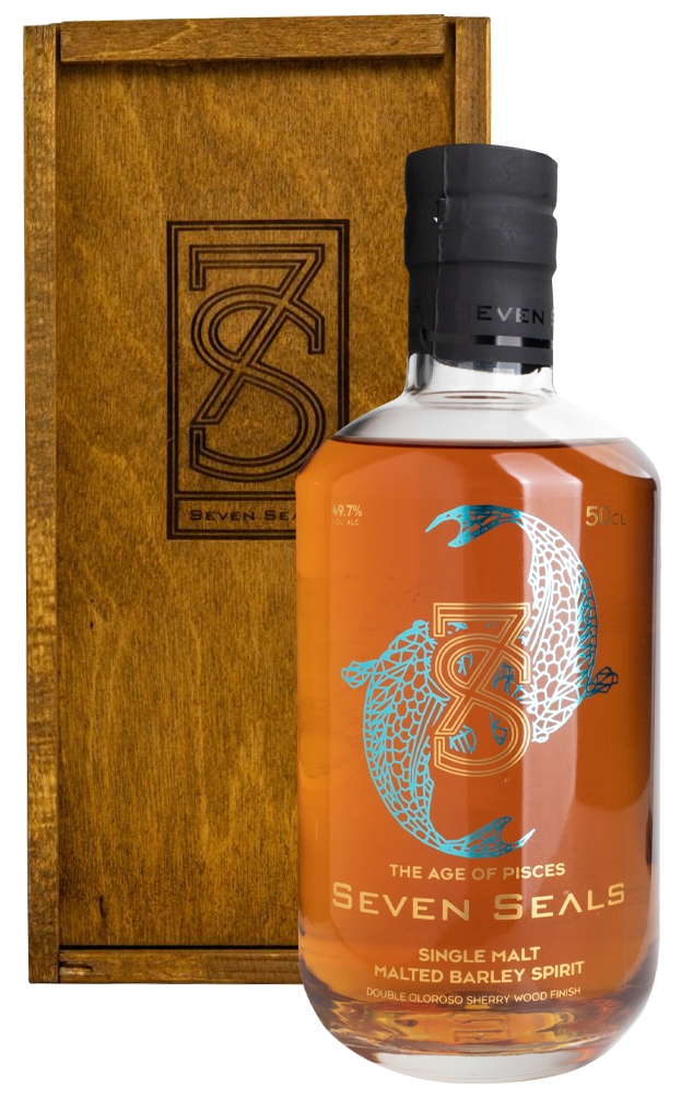 Виски Seven Seals Zodiac The Age of Pisces Single Malt in wooden box 0,5 л фото
