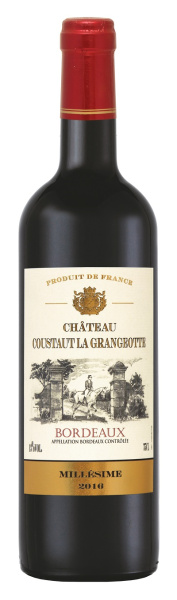 Вино Красное Сухое Chateau Coustaut La Grangeotte 2020 0,75 л фото