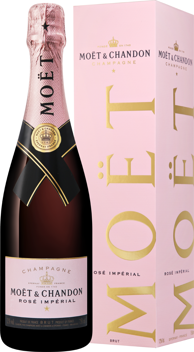 Шампанское Розовое Брют Moet & Chandon Imperial Brut Rose Champagne in gift box 0,75 л фото