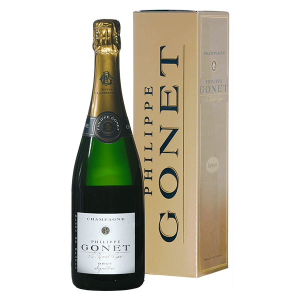 Вино игристое Белое Брют Philippe Gonet Signature Blanc de Blancs Brut Champagne in gift box 1,5 л фото