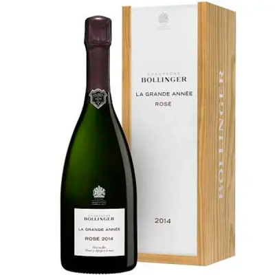 Шампанское Розовое Брют Bollinger La Grande Annee Champagne in wooden box 2014 0,75 л фото