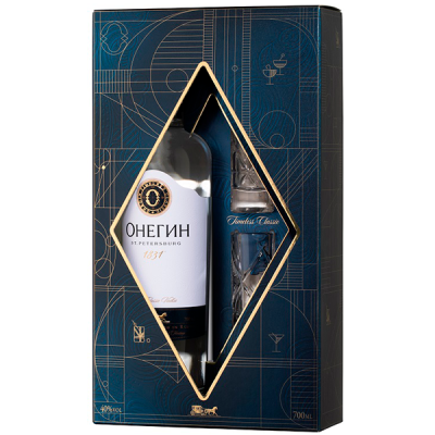 Водка Onegin with 2 shots in gift box 0,7 л фото