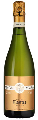 Вино игристое Белое Экстра Брют Mestres Mas Via Gran Reserva Brut Cava 2008 0,75 л фото