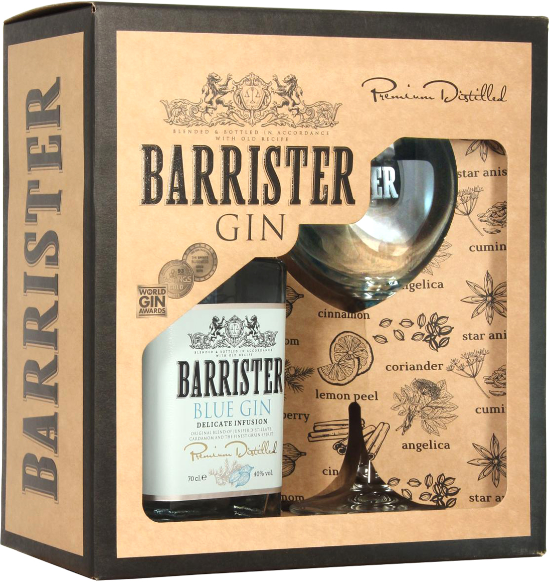 Джин Barrister Blue with a glass in gift box 0,7 л фото