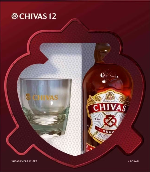 Виски Chivas Regal 12 YO with a glass in gift box 0,75 л фото