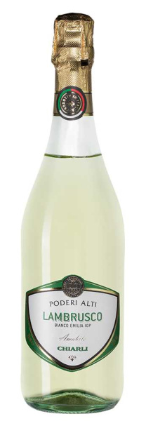 Вино игристое Подери Альти Ламбруско дель Эмилия Бьянко 2021 Белое Полусладкое 7,5% 0,75 л фото