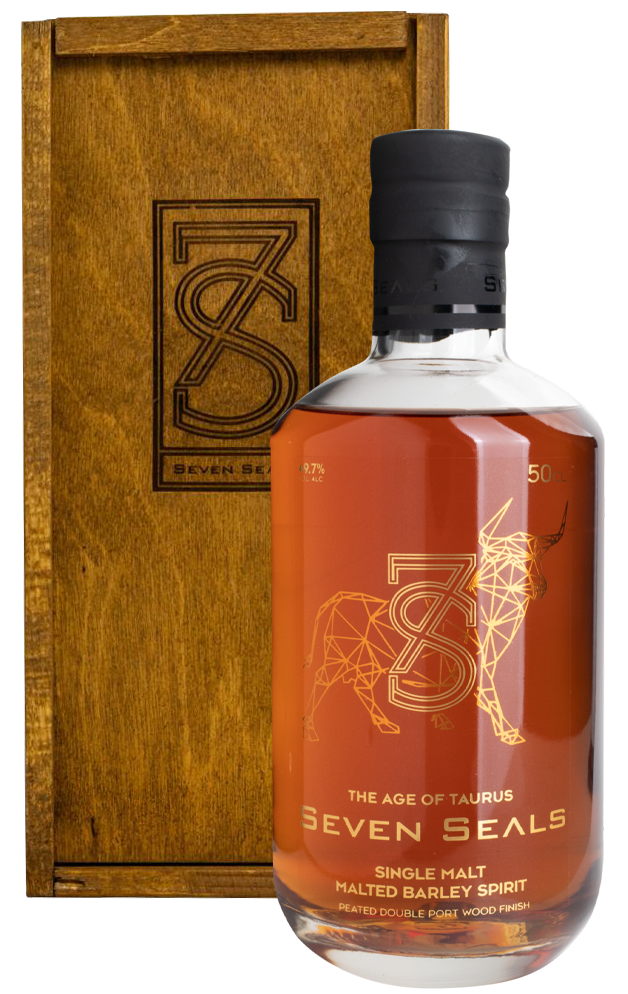Виски Seven Seals Zodiac The Age of Taurus Single Malt in wooden box 0,5 л фото