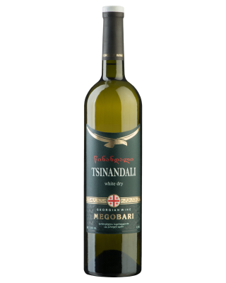 Вино Мегобари Цинандали 2021 белое сухое 12% 0,75 л фото