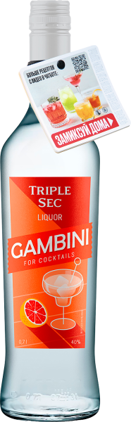 Ликер Гамбини Трипл Сек c некхенгером чат бот 40% 0,7 л фото