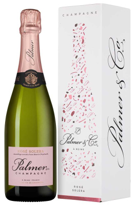 Вино игристое Розовое Брют Palmer & Co Rose Solera Champagne in gift box 2018 0,75 л фото