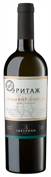 Вино Инкерман Эритаж Траминер-Алиготе Классическое 2019 белое полусухое 13% 0,75 л фото