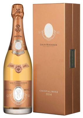 Вино игристое Розовое Брют Louis Roederer Cristal Rose Brut Champagne in gift box 2014 0,75 л фото