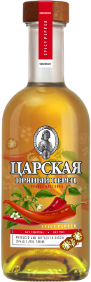 Настойка Царская Пряный Перец со стаканом 35% 0,5 л фото