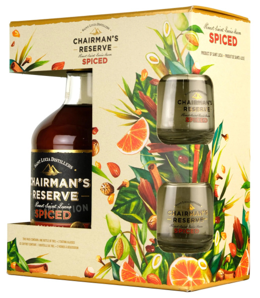 Ром St.Lucia Chairman's Reserve Spiced with 2 glasses in gift box 0,7 л фото