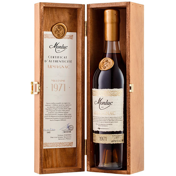 Арманьяк Monluc in wooden box 1971 0,7 л фото