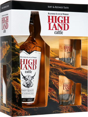 Виски Highland Cattle Blended with 2 glasses in gift box 0,7 л фото
