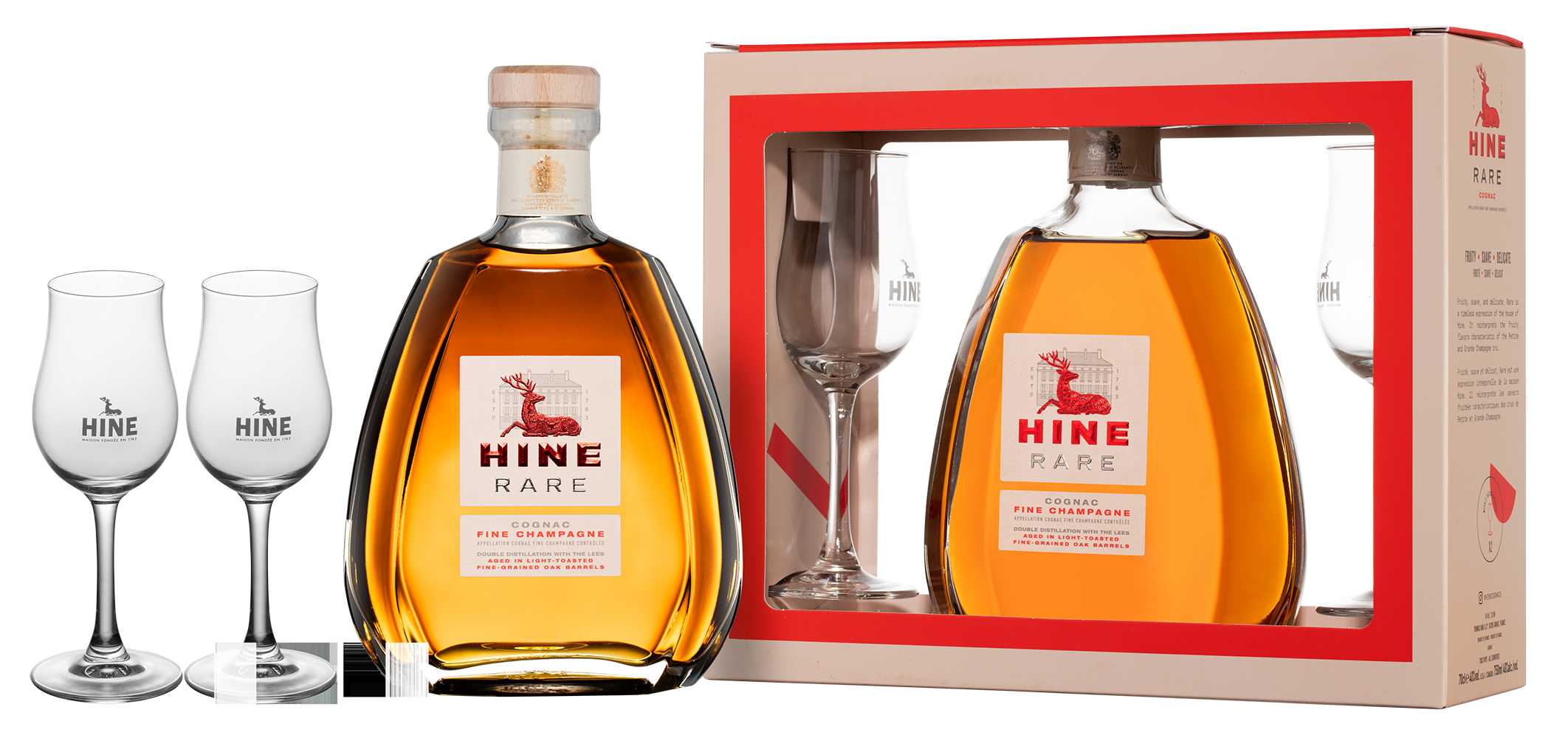 Коньяк Hine Rare VSOP Fine Champagne with 2 glasses in gift box 2019 0,7 л фото