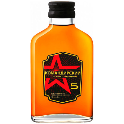 Бренди Komandirskiy 5 Years Old 0,1 л фото