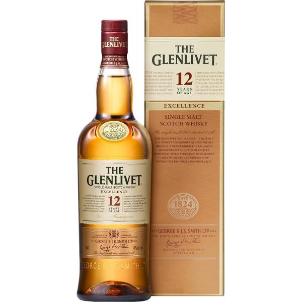 Виски The Glenlivet 12 Years Old Excellence Single Malt Speyside in gift box 0,7 л фото