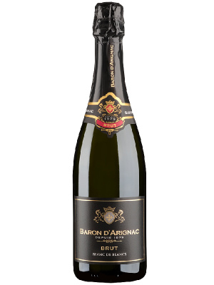 Вино игристое Белое Брют Baron D’Arignac Blanc de Blancs 0,75 л фото