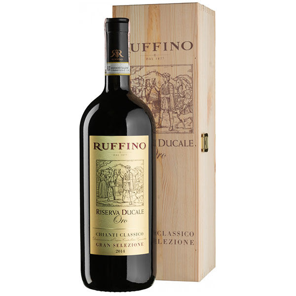 Вино Красное Сухое Ruffino Reserva Dukale Oro Chianti Classico Gran Selezione in wooden box 2014 1,5 фото