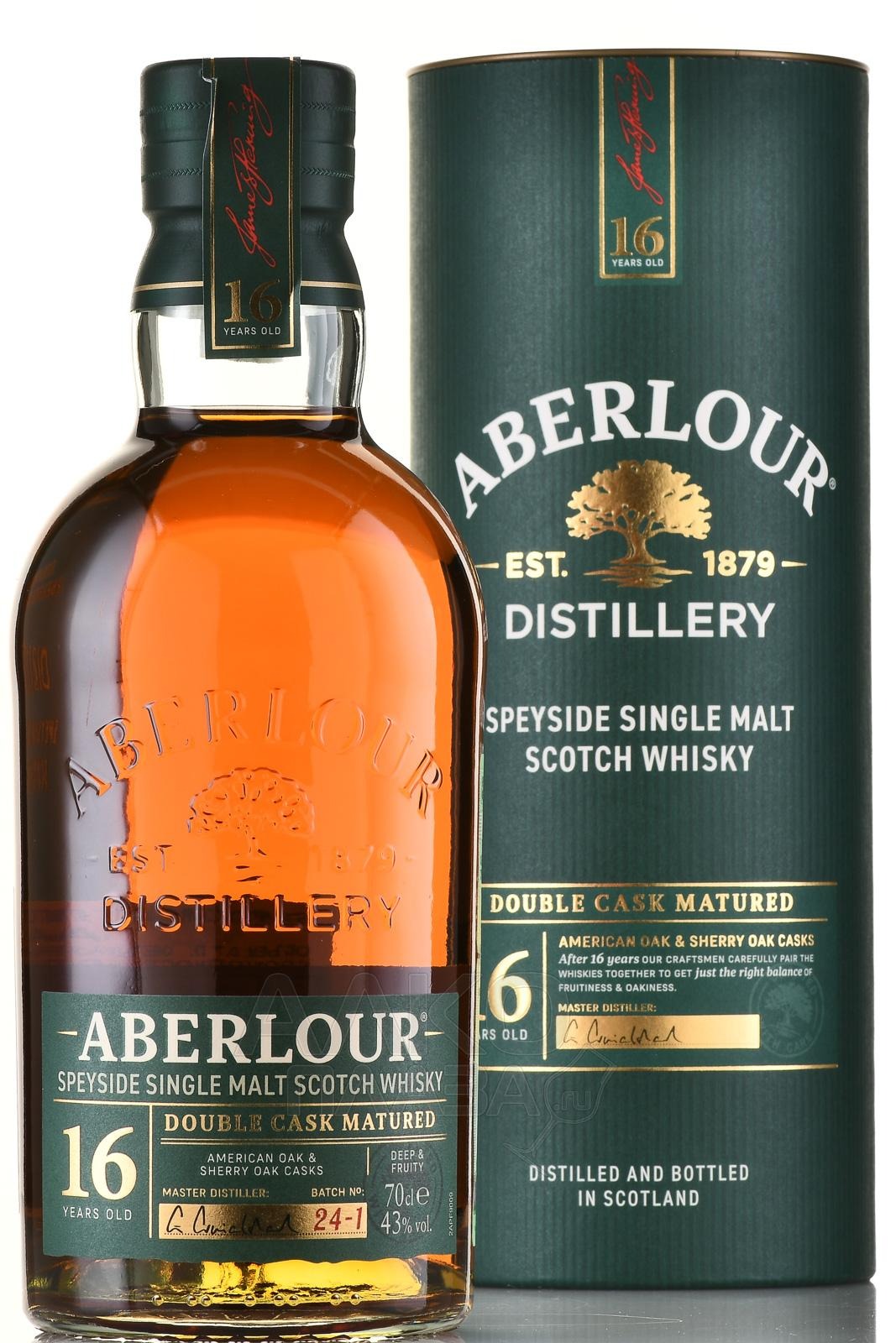 Виски Aberlour Aged 16 Years Double Cask Matured Single Malt Speyside in tube 0,7 л фото