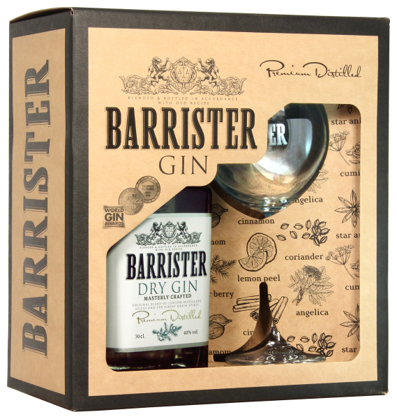 Джин Barrister Dry with a glass in gift box 0,7 л фото