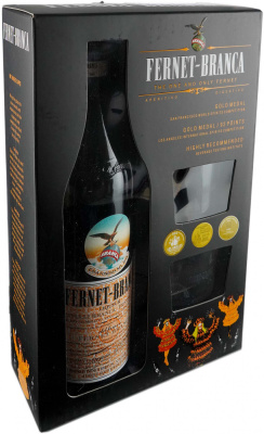 Ликер Fernet Branca with 2 shots in gift box 0,5 л фото