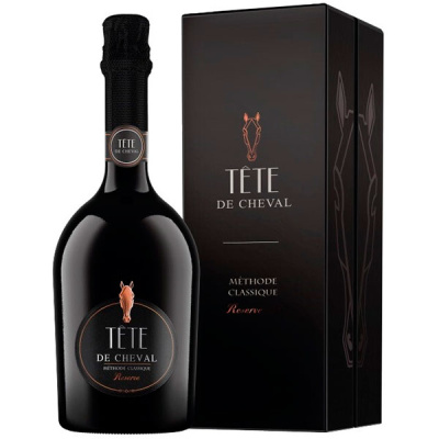 Вино игристое Белое Брют Tete de Cheval Methode Classique Reserve in gift box 0,75 л фото