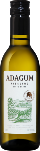 Вино Белое Сухое Adagum Riesling Kuban 0,187 л фото